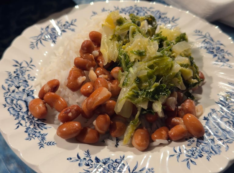 basmati beans and cabbage