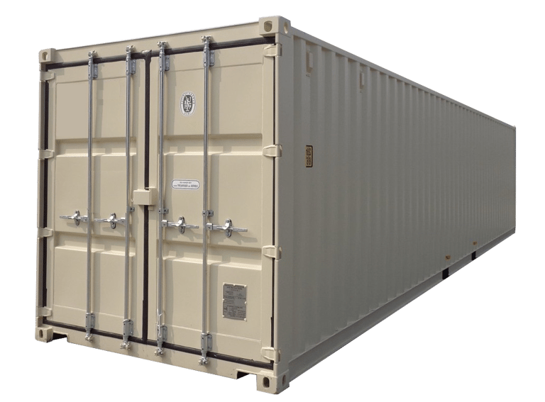 A new one trip tan 40 ft shipping container
