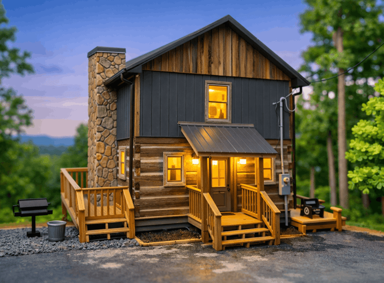 1BR authentic 1800s hand-hewn log cabin for couples, Gatlinburg TN