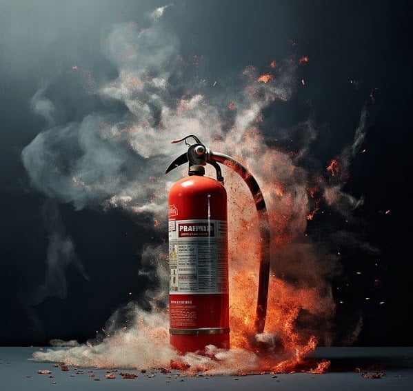 a fire extinguise is shown in this image