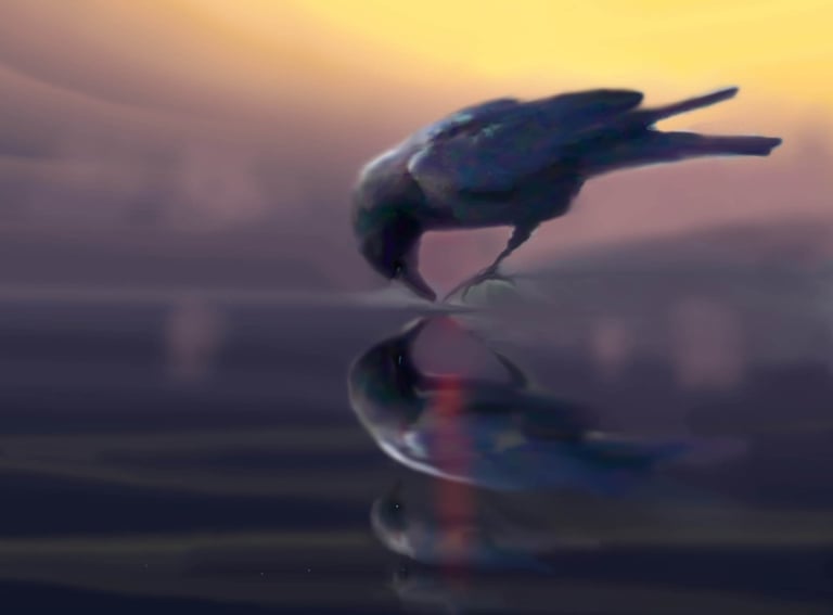 crow reflection