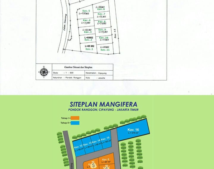 siteplan mangifera residence perumahan di Cipayung Jakarta timur