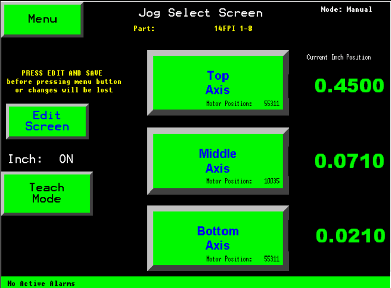 Fin Machine Teach mode