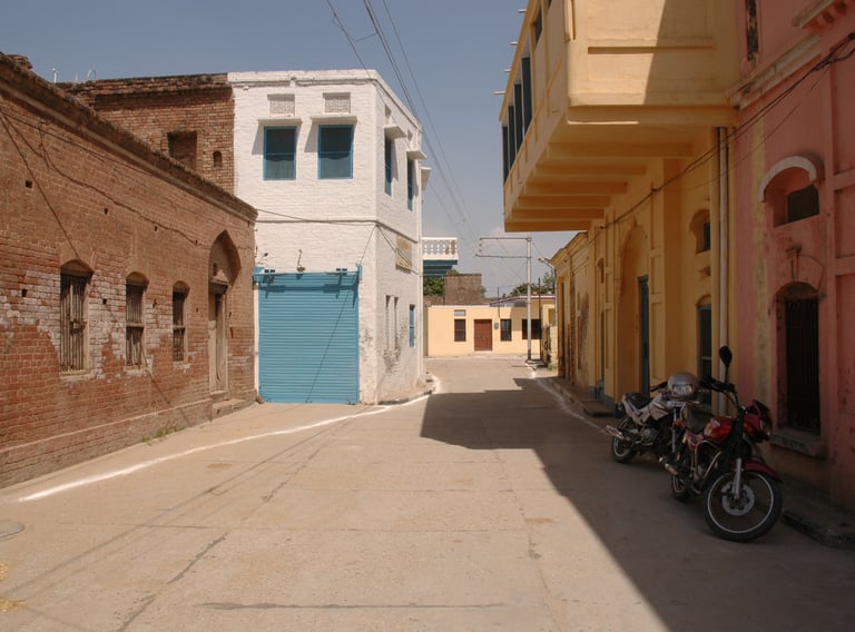 Clean street with infrastructure development
