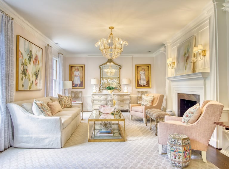 High-quality interior photo of a modern living room in Greensboro, NC, captured by Carolina Capture.
