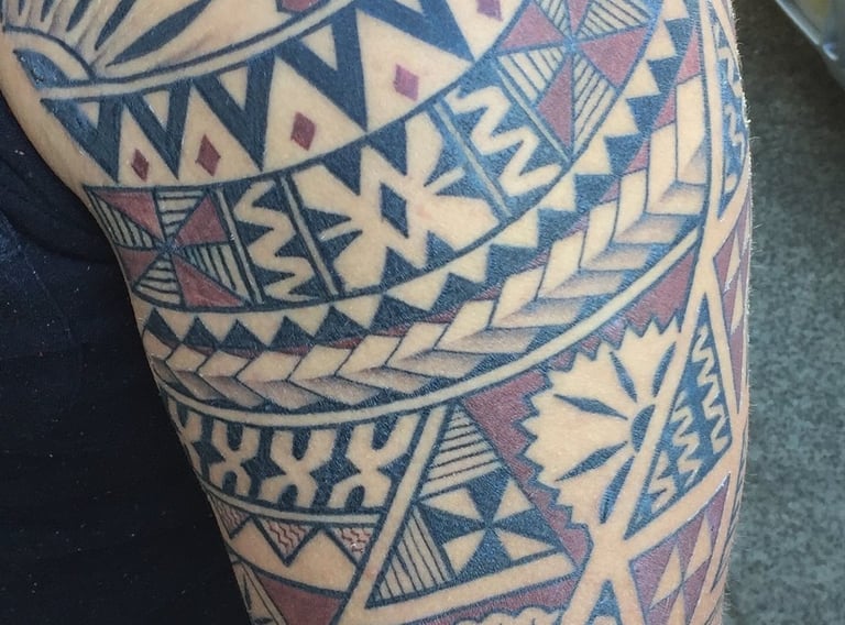 Fijian sleeve tattoo carl cocker polynesian tattoo artist brisbane sydney perth melbourne australia 