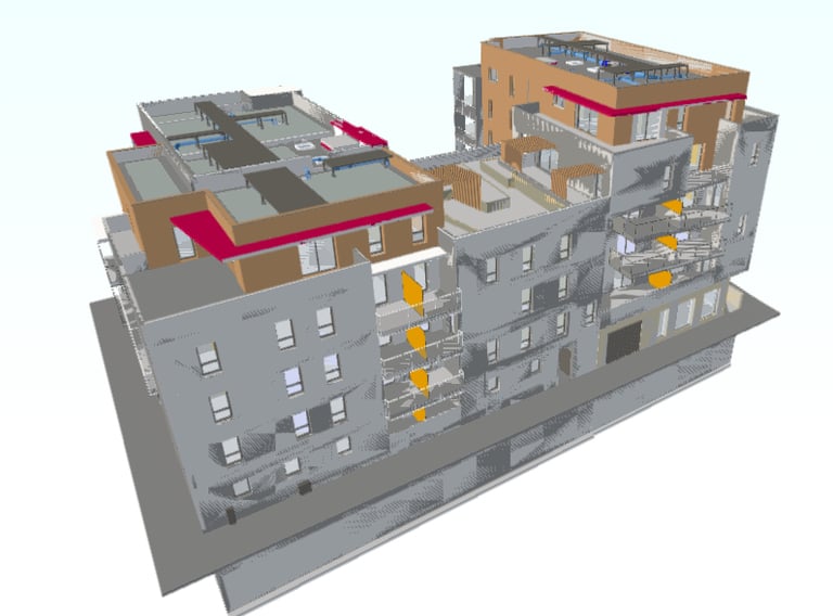 maquette BIM d'un projet de construction