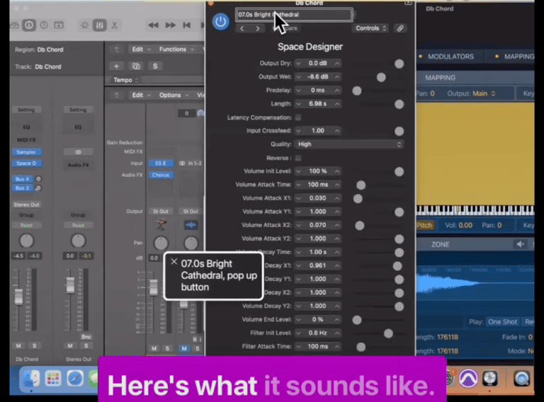 Screenshot of dropdown menu in Logic Pro