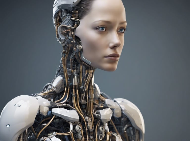 una imagen de un androide mostrando sus circuitos