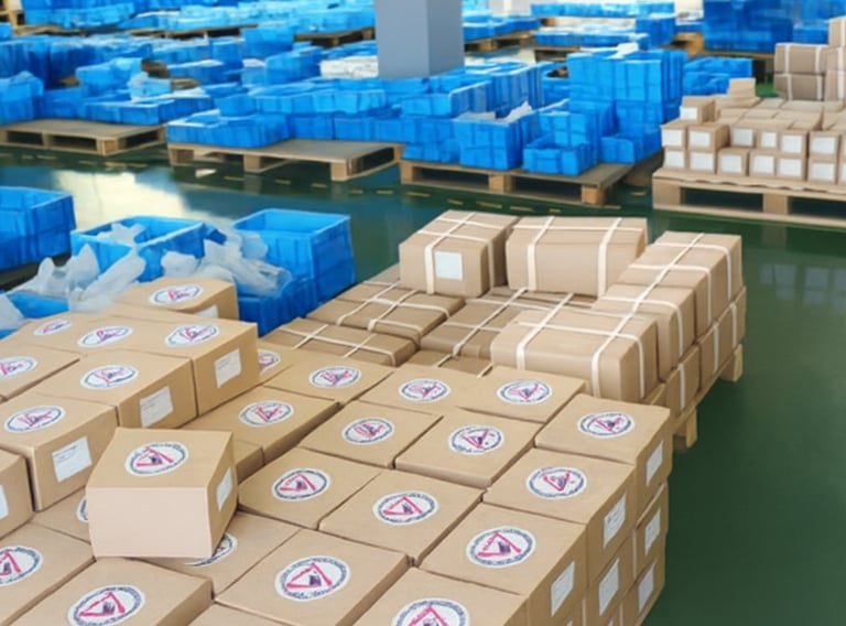 a warehouse warehouse with boxes of boxes of boxes