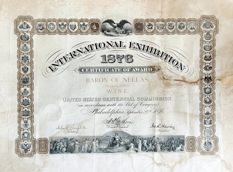 O certificado de premio atribuido