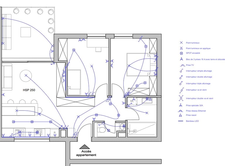 Plan électrique d'un appartement