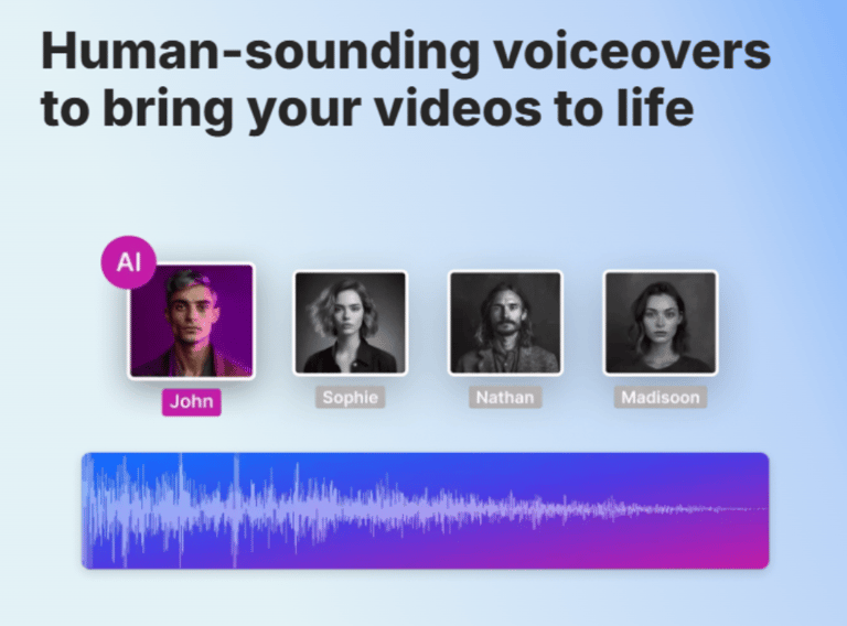 Human sounding voiceovers to bring your videos to life with a voice note