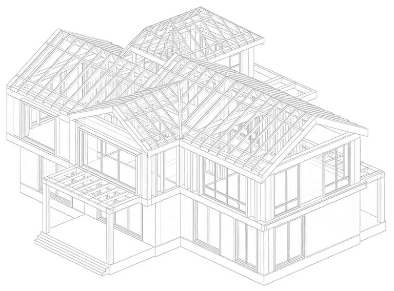 wireframe architectural house model by Soma Structures