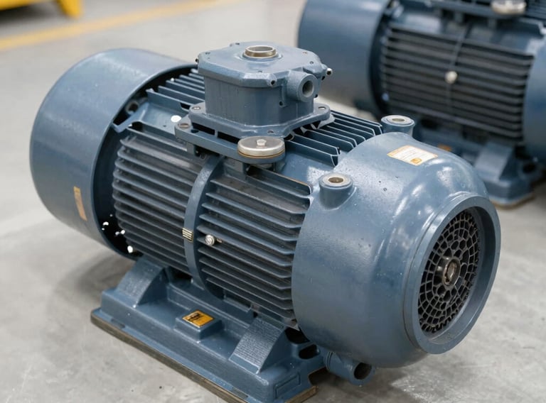 Marine engineer performing maintenance on a ship's engine at a dockside facility.