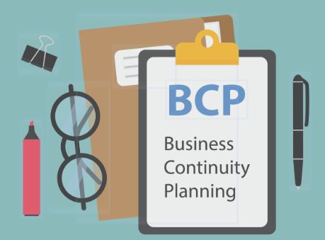 Plan BCP de Continuidad del Negocio con herramientas de oficina para representar procesos globales.