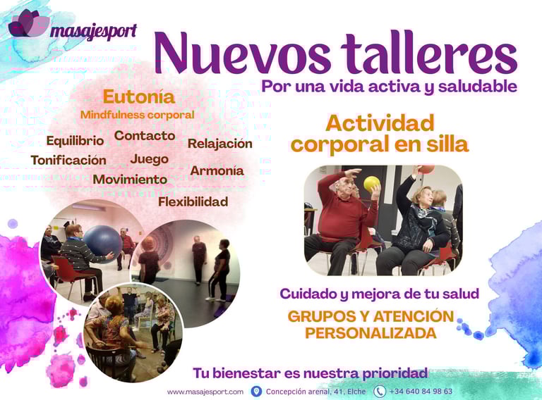 Nuevos talleres de Eutonía y Actividad corporal en silla.