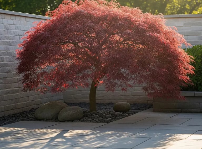 acer japonica ubicado en jardín