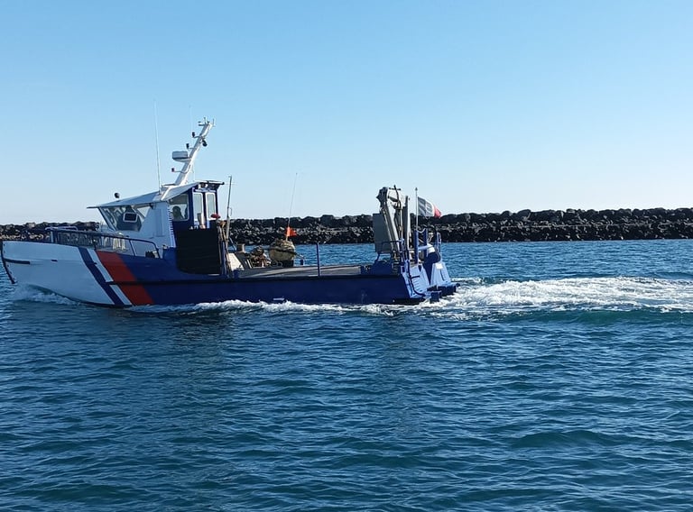 A local fishing boat returning to Cap d'Agde port.