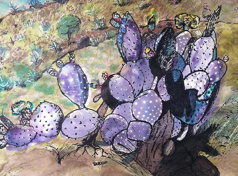 Un toque de magia morada en tu lugar favorito". Obra introspectiva y personal del artista.