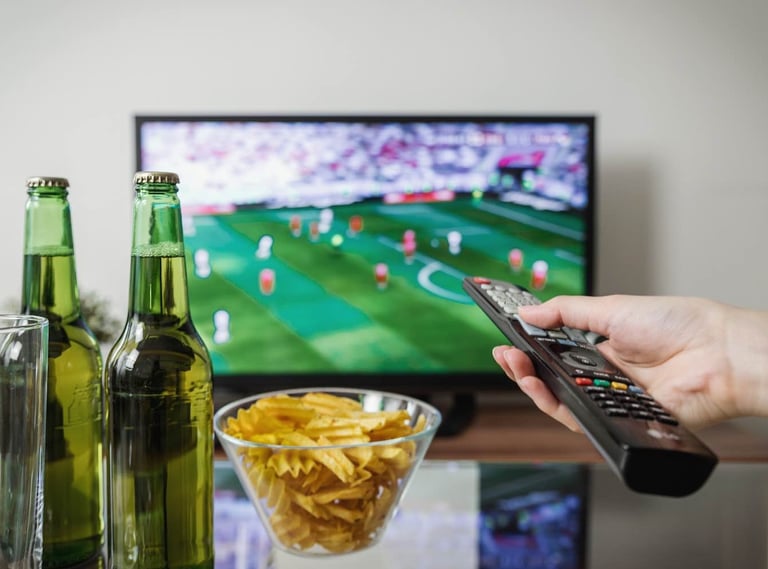 relax watch the game on TV