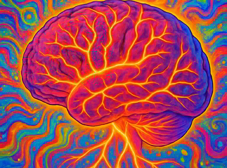 A colourful image of the human brain