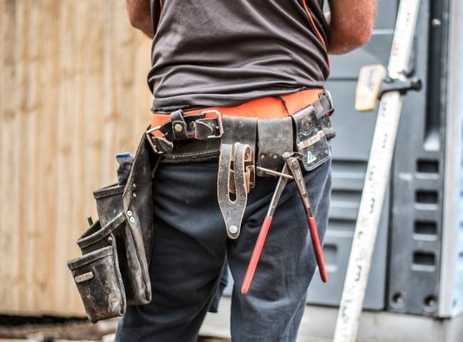 Tradie working on site