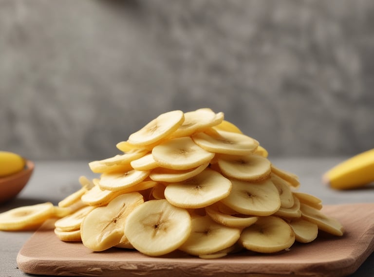 An artful arrangement of assorted preservative-free snacks on a wooden board, showcasing variety.