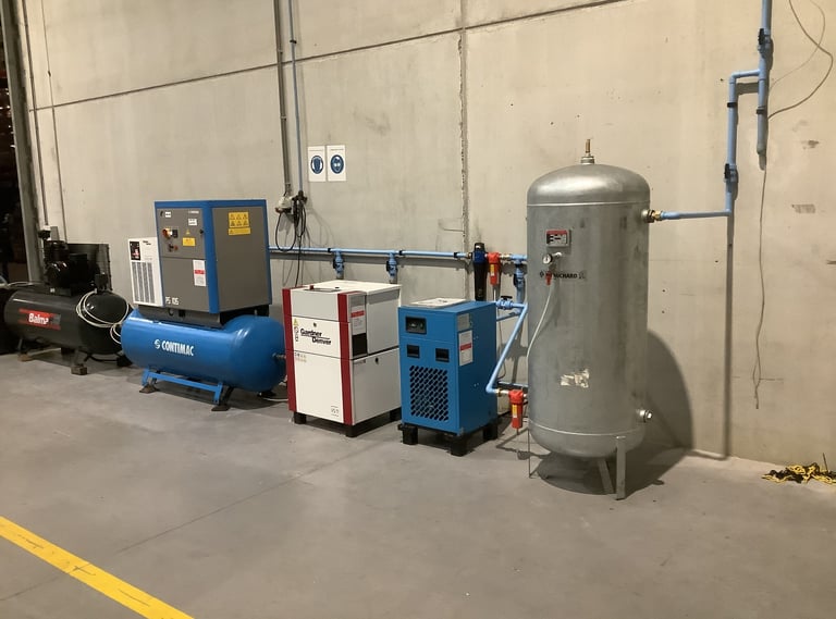 Persluchtcompressor in Actie