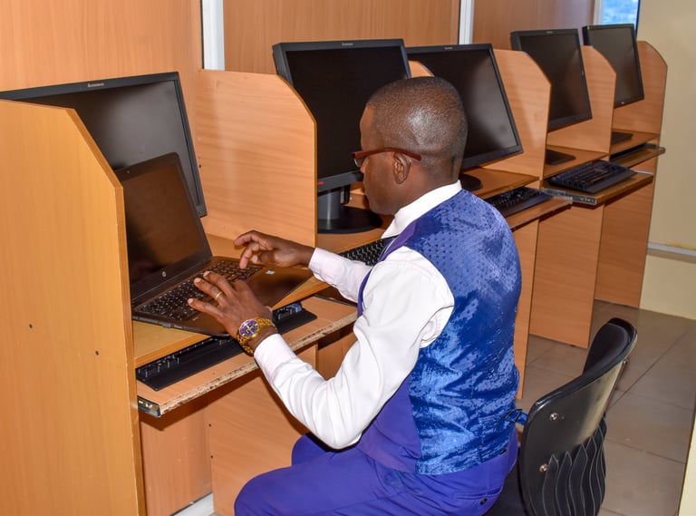 Computer training lab at Evercare Training Institute