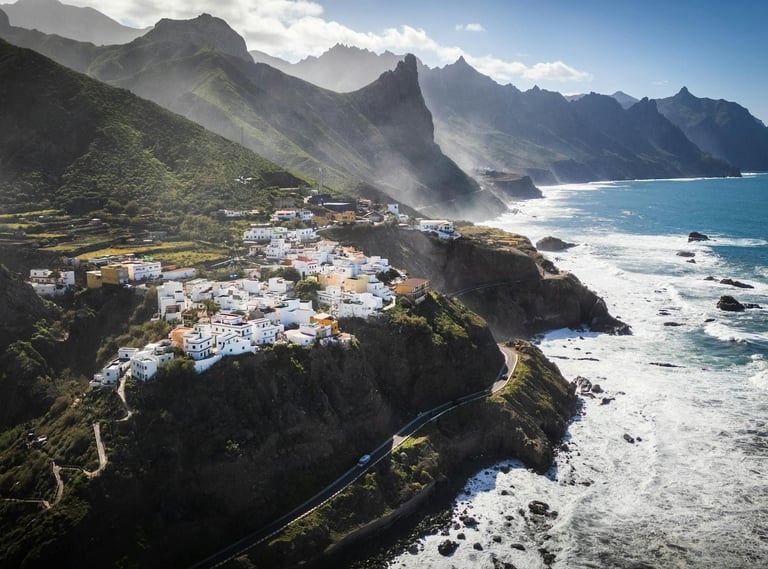 A scenic view of the Tenerife island coastline