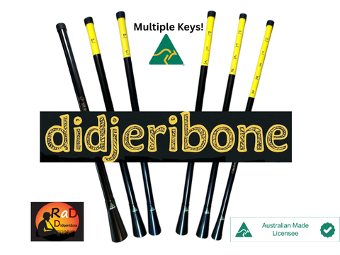 a number of didjeribones extended to show the different notes availablel bats