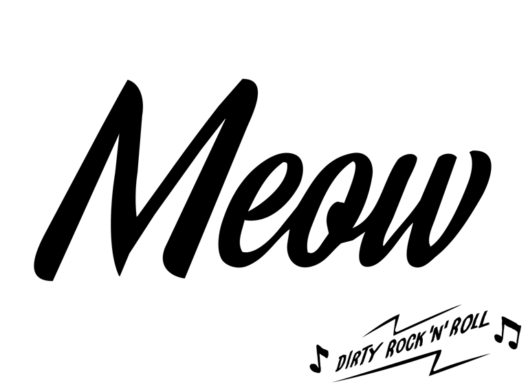 Logo tipográfico de Meow Dj en color negro