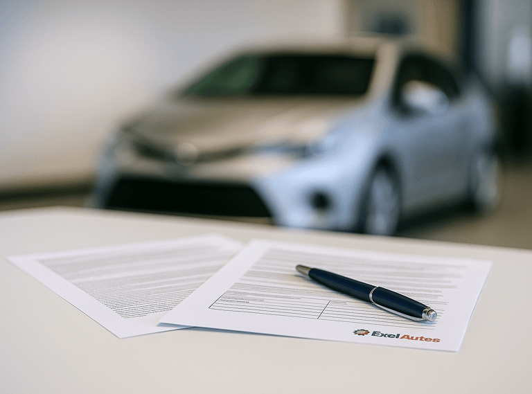 Formulaires et justificatifs pour démarche de carte grise ExelAutos prêts pour le dépôt au garage