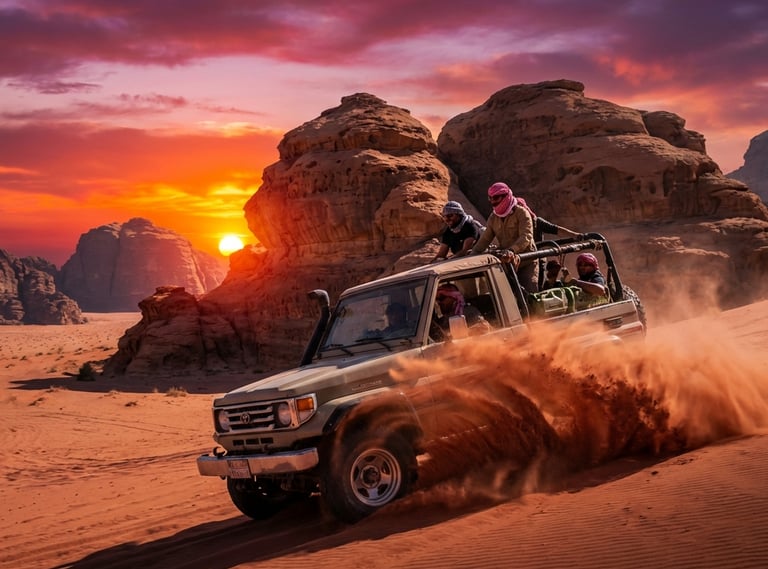 actividad jeep tour en Wadi Rum con exclusive jordan