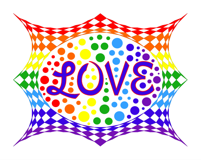 love, rainbow, checkers, gay pride, lgbtq+
