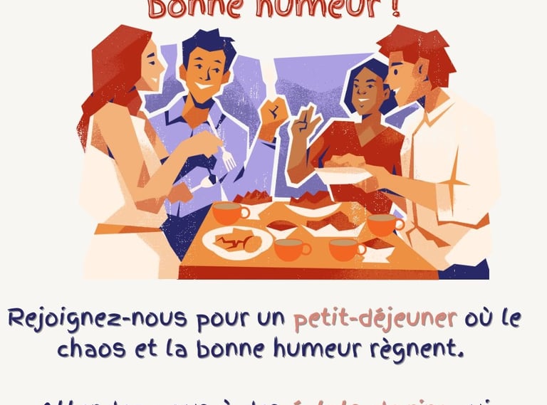 invitation petit dejeuner convivial humour