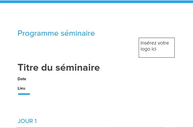 modèle de programme d'un séminaire