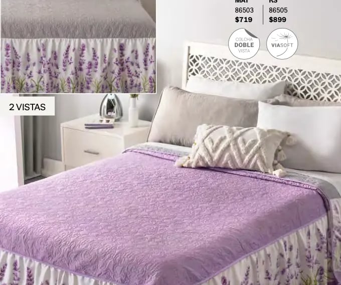 Colcha dos vistas modelo Lavanda de la marca Vianney