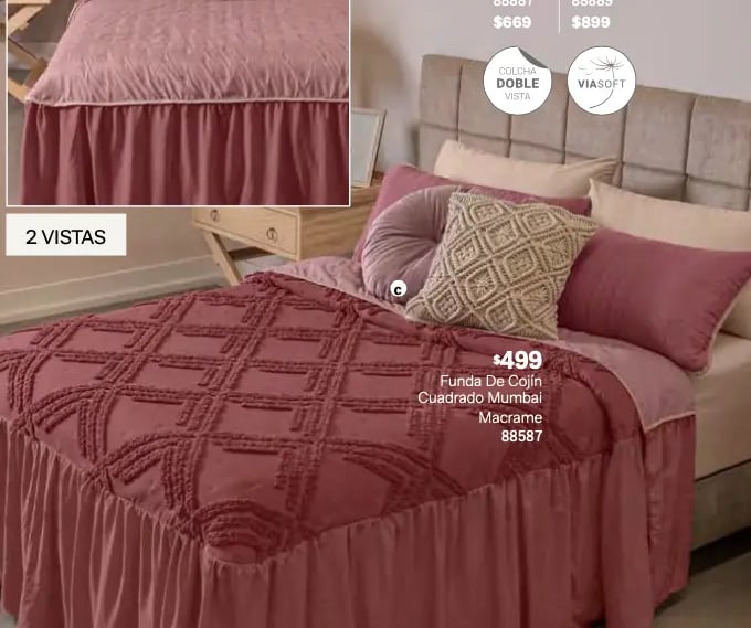 Colcha dos vistas modelo Mauve de la marca Vianney