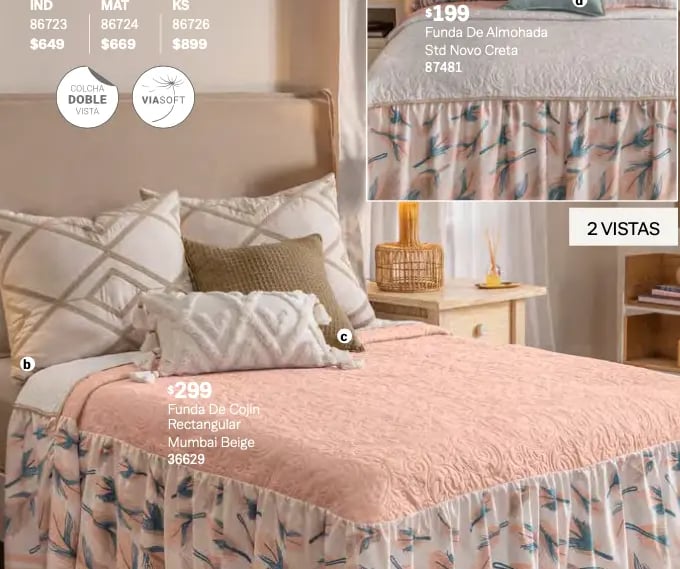 Colcha dos vistas modelo Plumas de la marca Vianney