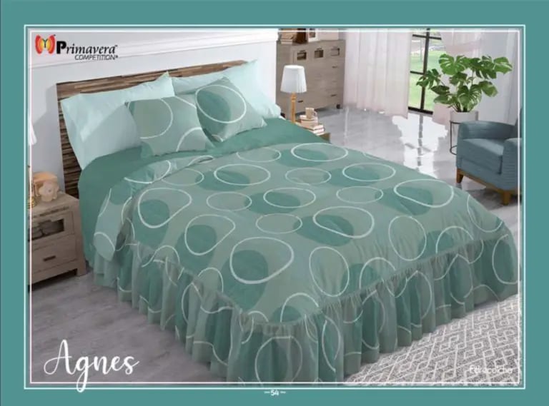 Edrecolcha verde modelo Agnes de la marca Colchas Primavera