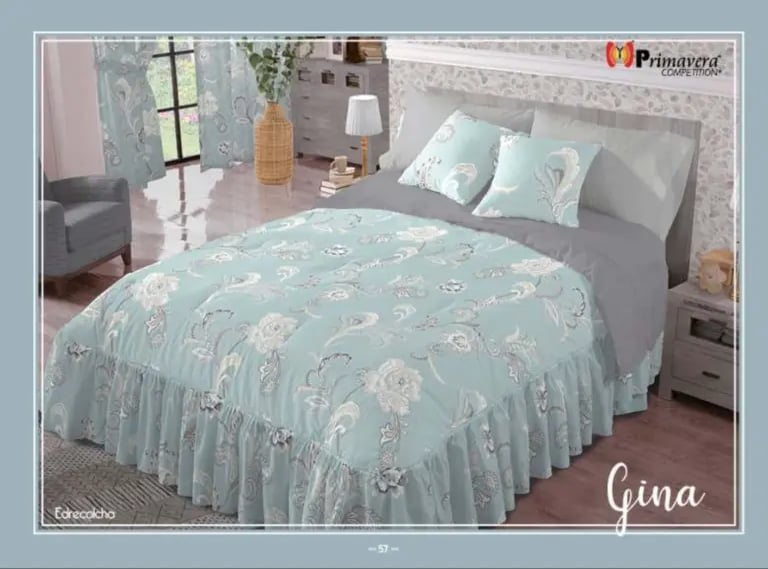 Edrecolcha verde menta modelo Odile de la marca Colchas Primavera