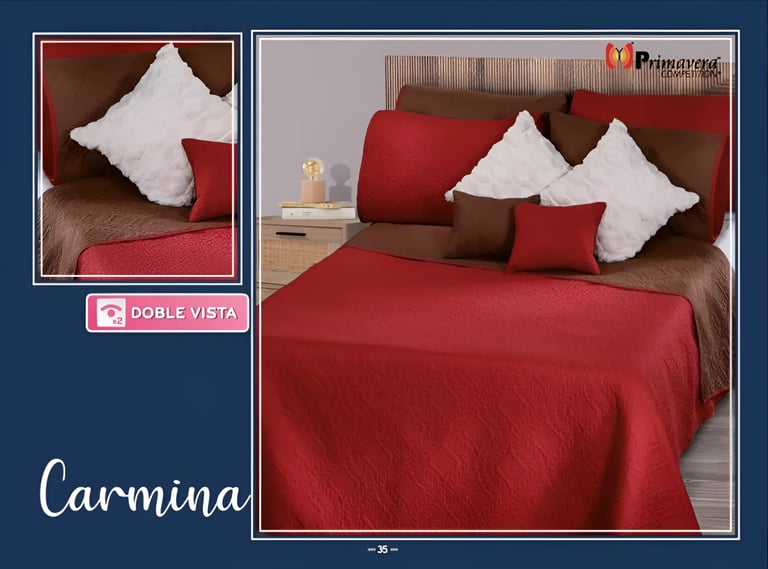 Edredón ligero rojo modelo Carmina de la marca Colchas Primavera