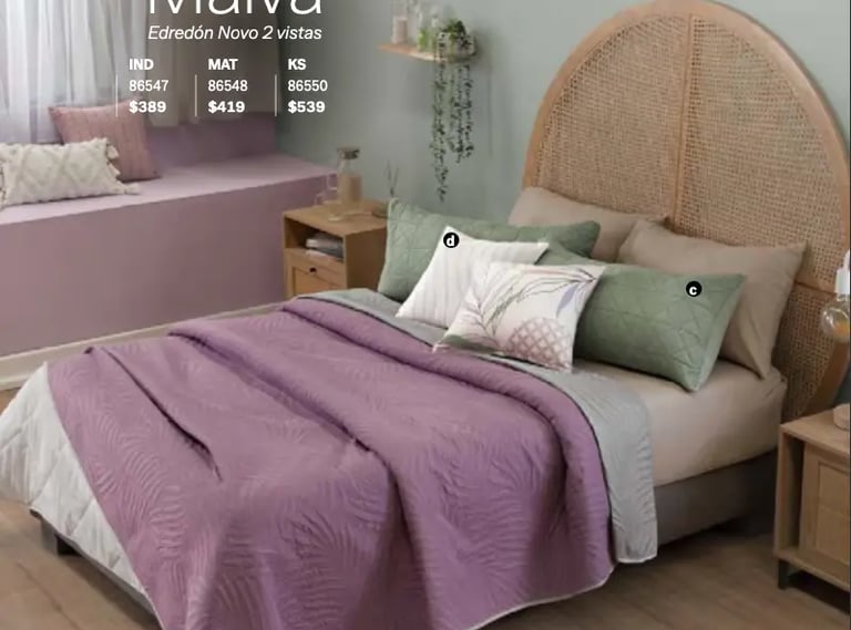 Edredón dos vistas modelo Novo Malva de la marca Vianney