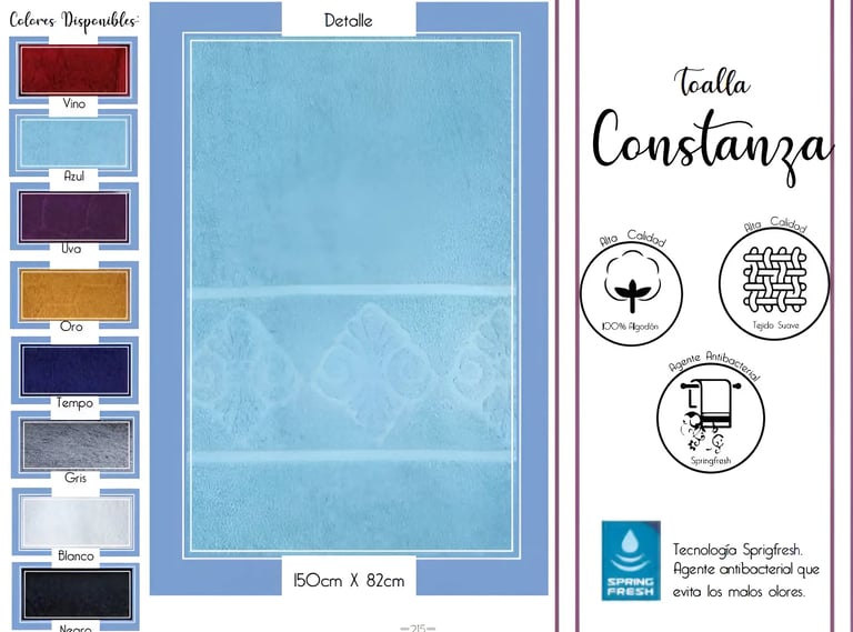 Toallas de multiples colores modelo Toallas Constanza de la marca Colchas Primavera