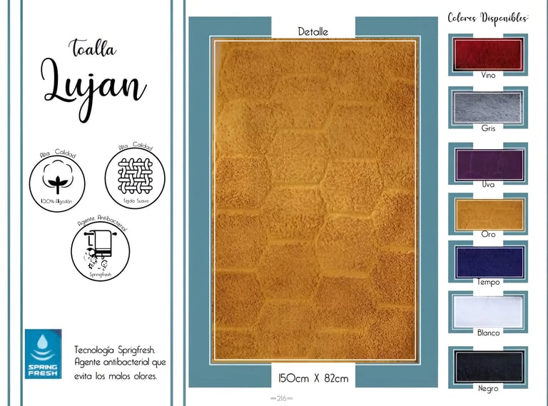 Toallas de multiples colores modelo Toallas Lujan de la marca Colchas Primavera