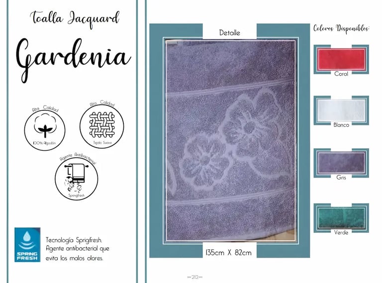 Toallas de multiples colores modelo Toallas Gardenia de la marca Colchas Primavera