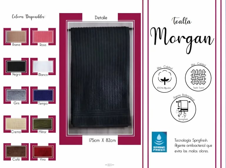 Toallas de multiples colores modelo Toallas Morgan de la marca Colchas Primavera