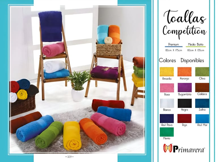 Toallas de multiples colores modelo Toallas Competition de la marca Colchas Primavera